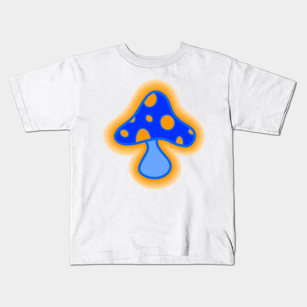 Blue Trippy Mushroom Kids T-Shirt by BE1820